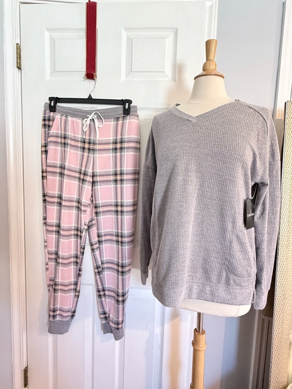 Cuddl Duds Pink Plaid Pajama Set-NWT